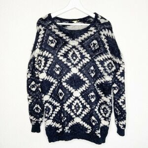 Gianni Bini Fuzzy Geographic Knit Sweater